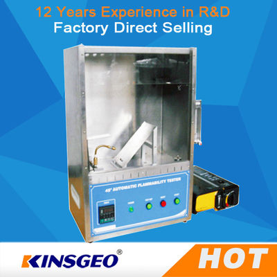400mm * 300mm * 500mm Nhiệt độ Dễ cháy thử nghiệm Phòng / Thiết bị, 45 ° Thiết bị kiểm tra khả năng cháy Dễ cháy